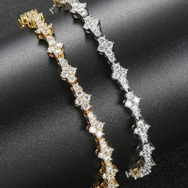 Pulsera tenis Racimo clásica | Oro blanco