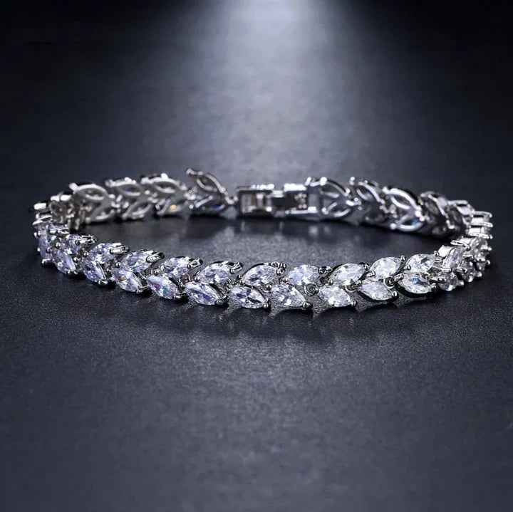 Pulsera Hojas del Bosque | Oro blanco