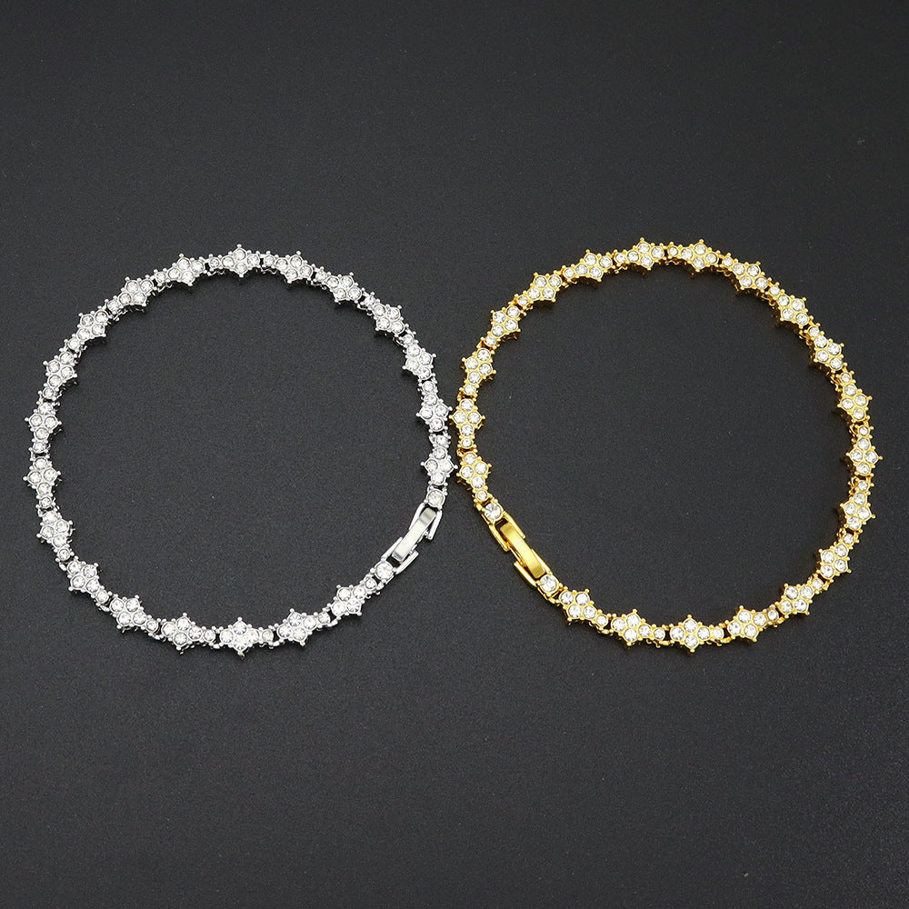 Pulsera tenis Racimo clásica | Oro blanco