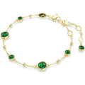 Pulsera fina de esmeralda | Oro