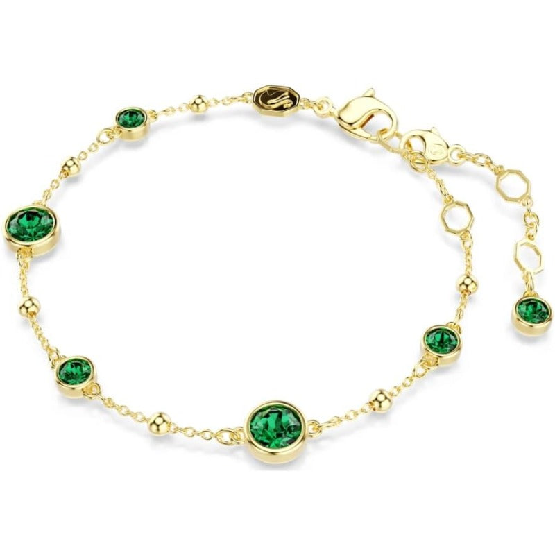 Pulsera fina de esmeralda | Oro