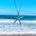 Collar Estrella de mar con ópalo azul | Plata
