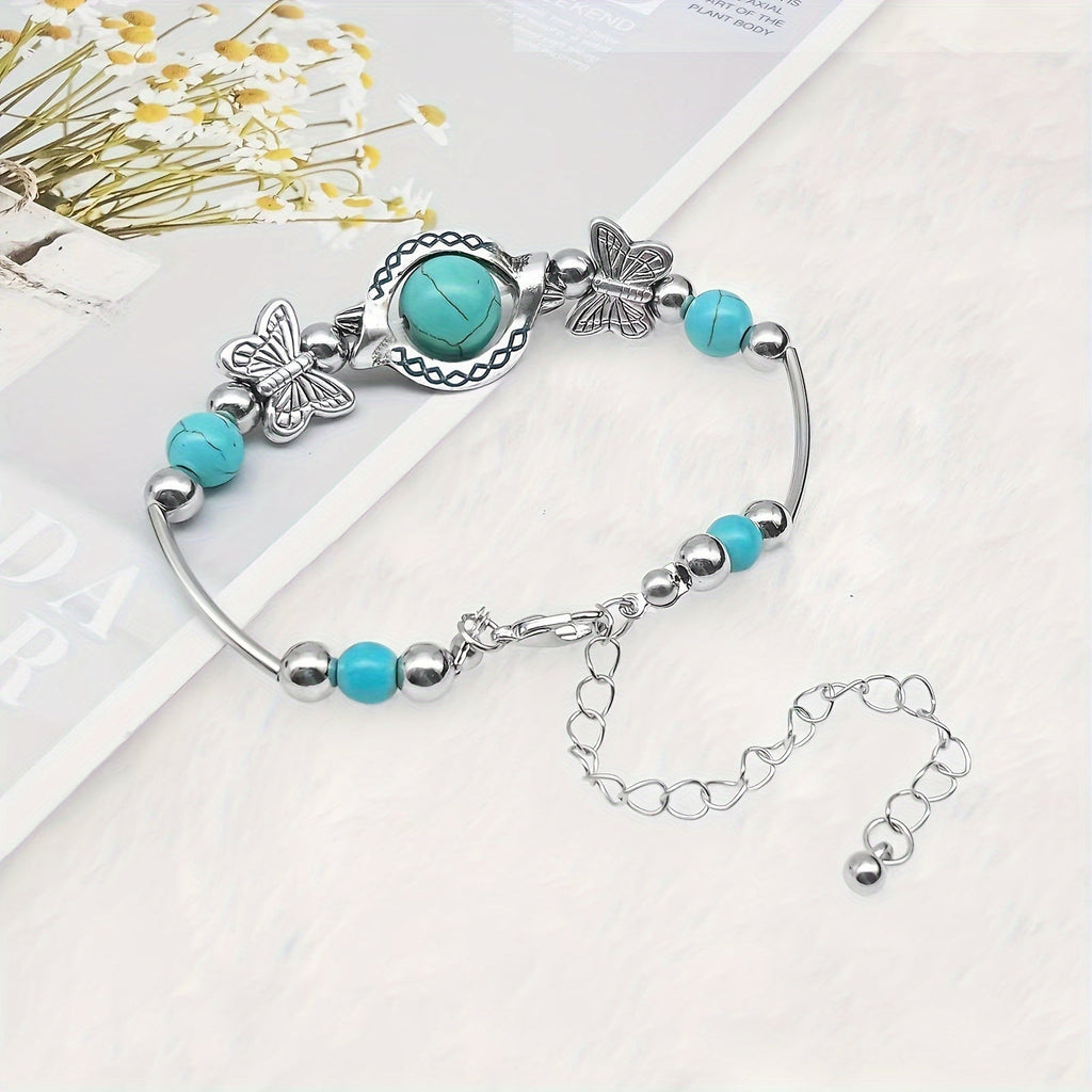 Pulsera Mariposas Oasis | Oro blanco
