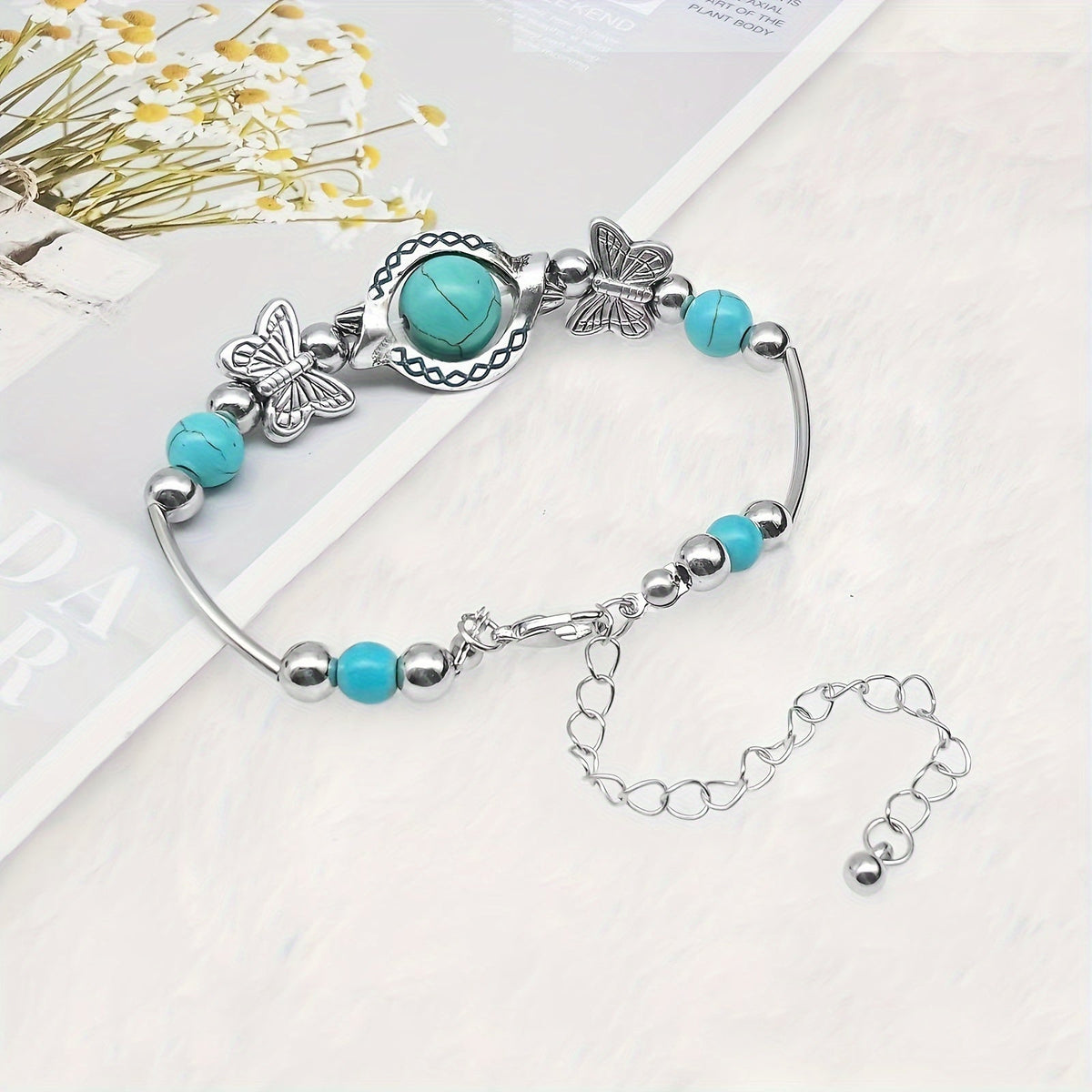 Pulsera Mariposas Oasis | Oro blanco