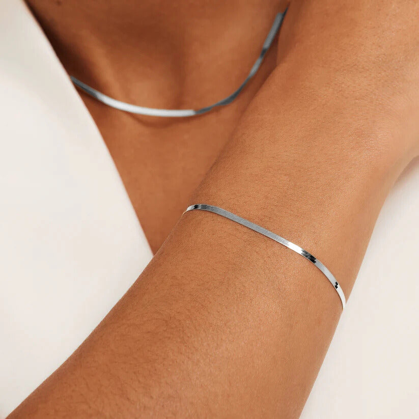 Pulsera Serpiente de Sol | Oro blanco