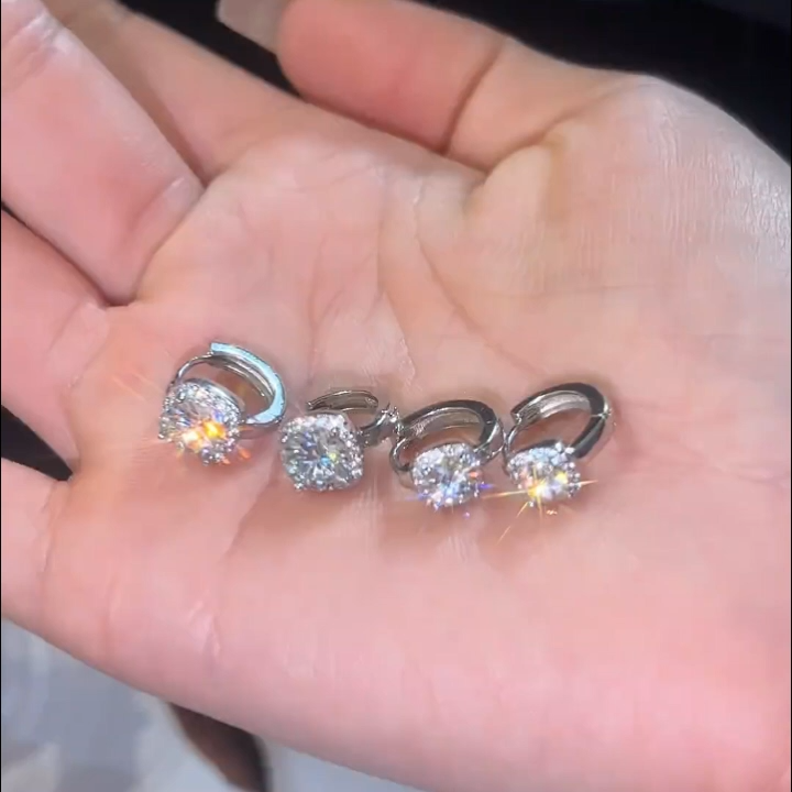 Pendientes cuadrados Nadia | Oro blanco