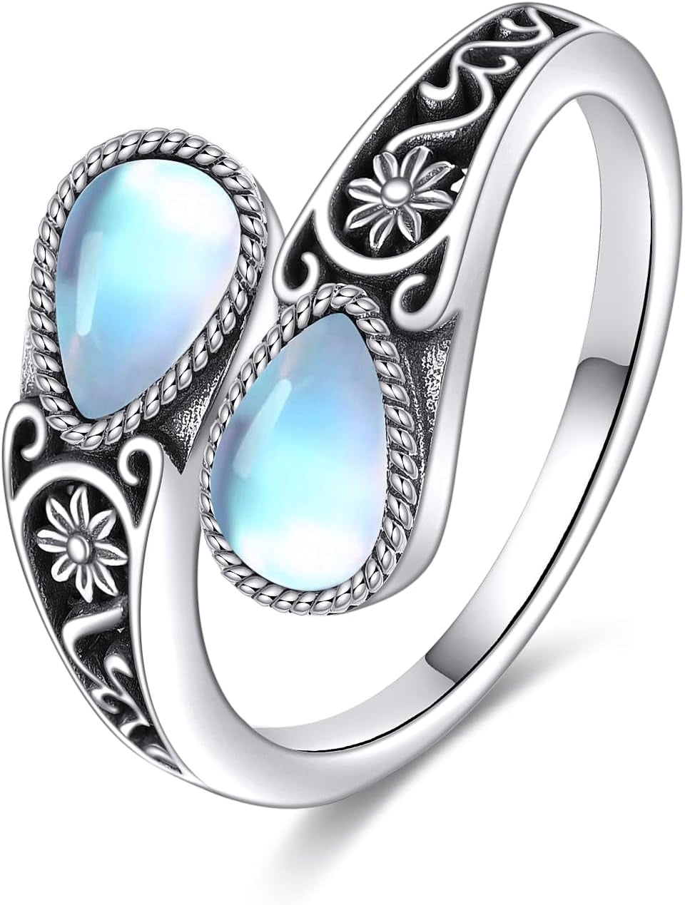 Anillo antiguo con piedra azul natural
