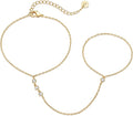 Pulsera esclava de mano con cuentas | Oro
