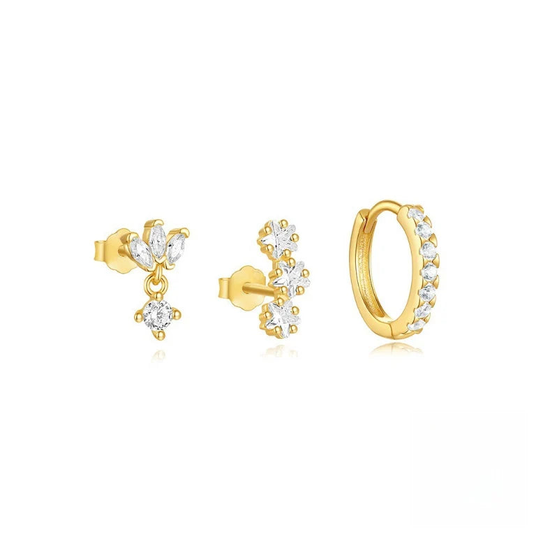 Set de 3 pendientes sueltos Mila | Oro