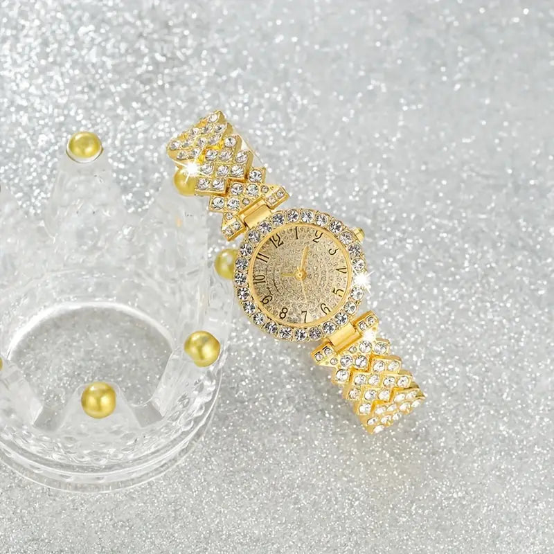 Set de reloj y pulseras Resplandor | Oro