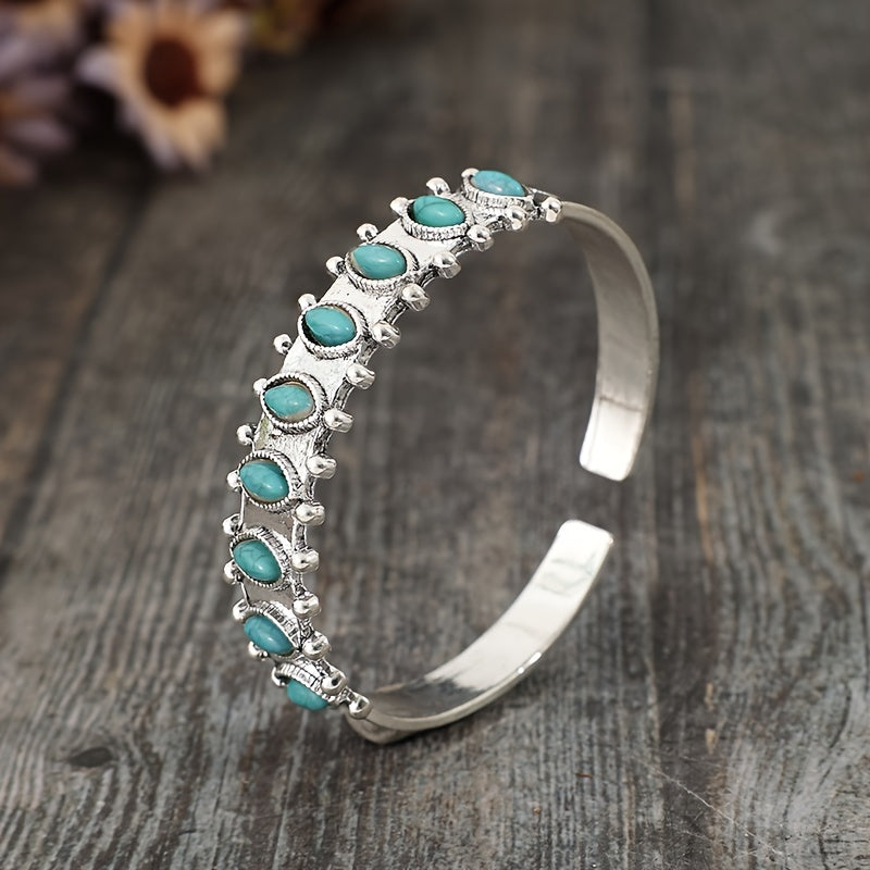 Brazalete turquesa Almira | Oro blanco