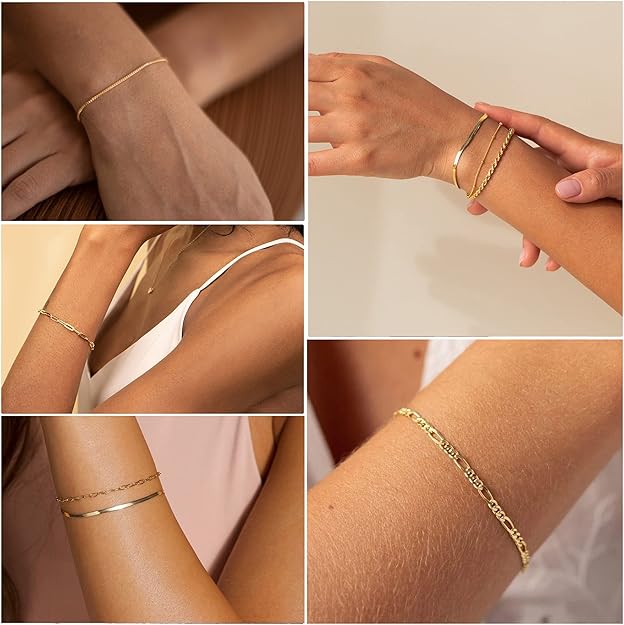 Set de pulseras Isabela | Oro blanco