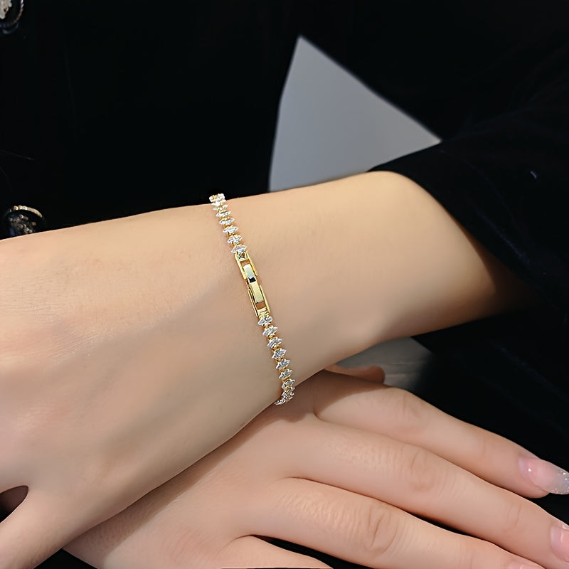 Pulsera tenis marquesa Violeta | Oro