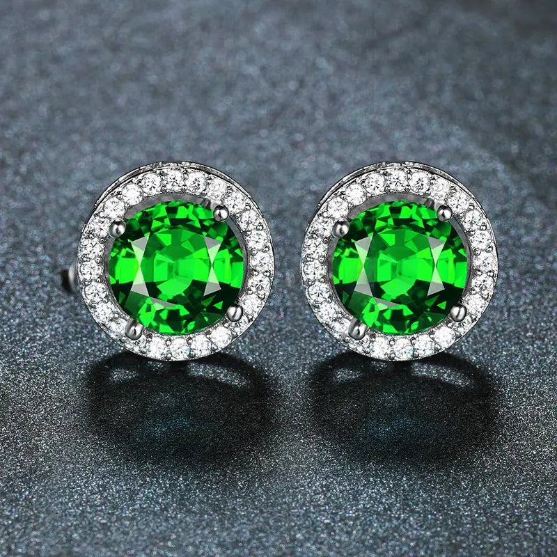 Pendientes Lucía Verde | Oro blanco