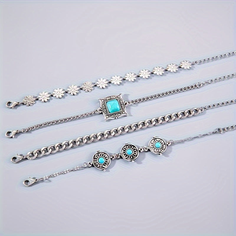 Set de pulseras Piedra de Cielo | Oro blanco