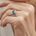 Anillo antiguo Cristal azul