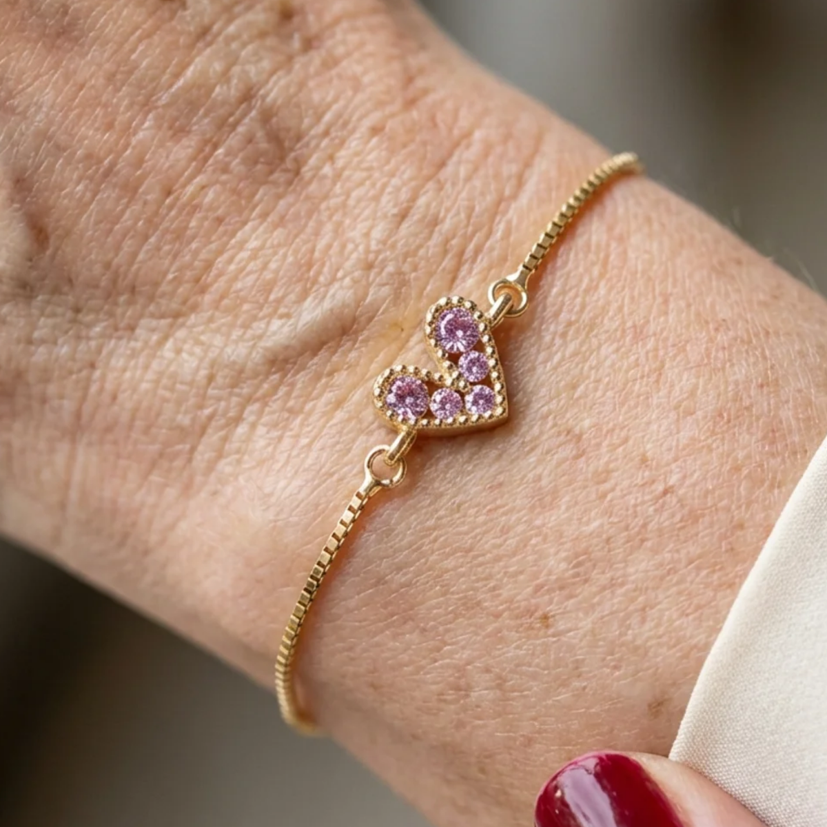 Pulsera Amor Rosado | Oro