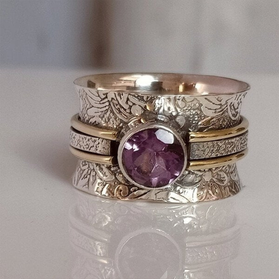 Anillo bohemio de meditación con cristal