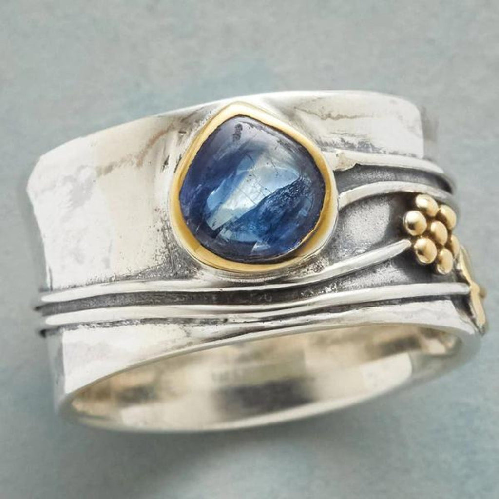 Anillo bohemio de meditación con piedras
