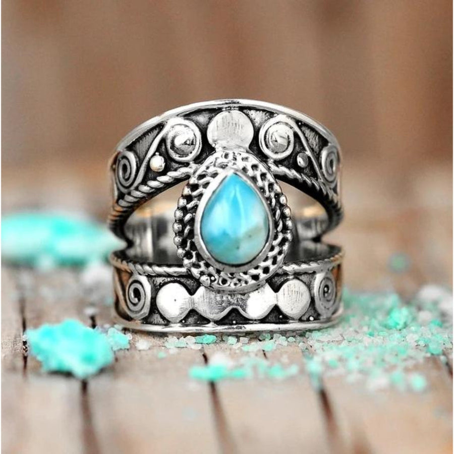 Anillo calado Gota turquesa