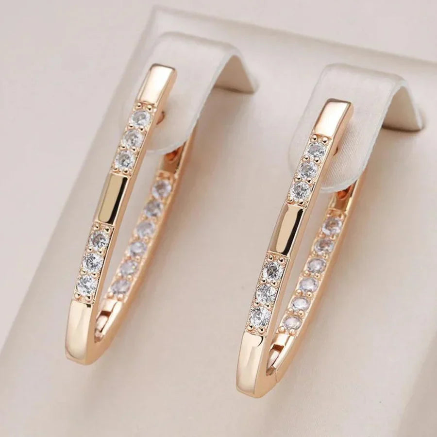 Pendientes con circonitas | Oro blanco