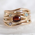 Anillo antiguo fino con circonitas | Oro