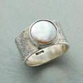 Anillo antiguo con perla blanca | Plata