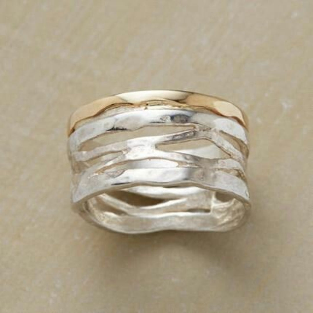 Anillo calado antiguo | Oro y plata