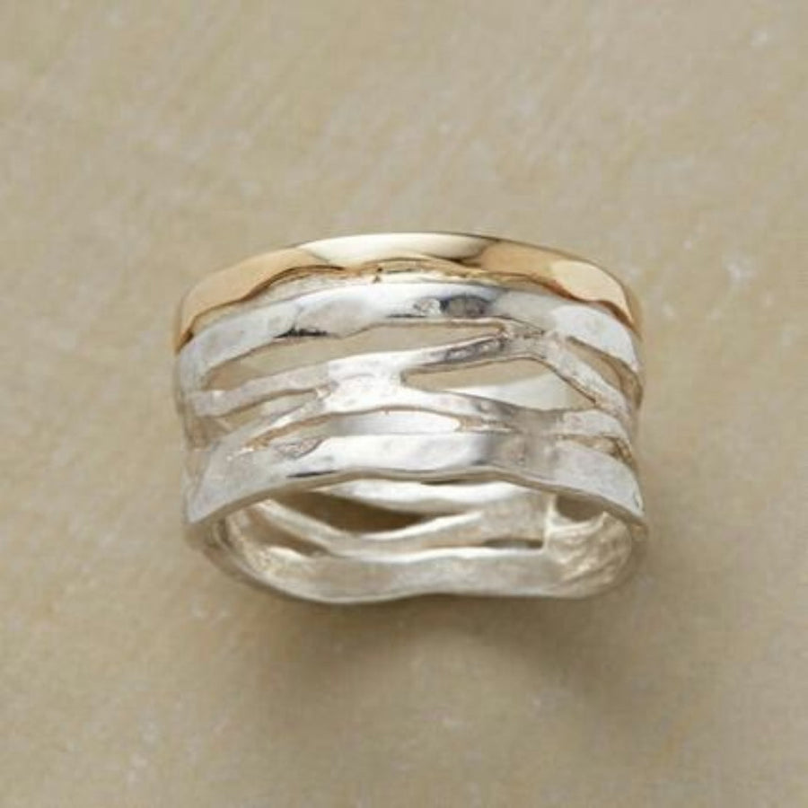 Anillo calado antiguo | Oro y plata