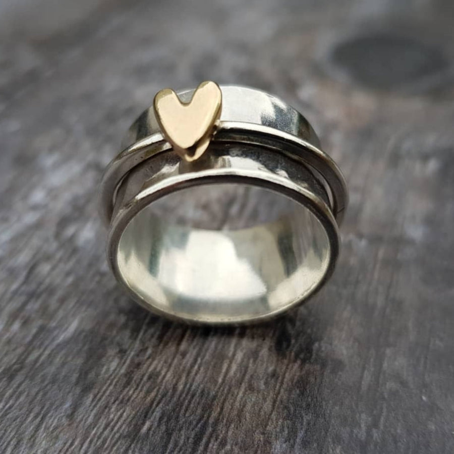 Anillo Corazón dorado | Plata