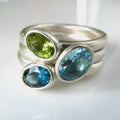 Anillo antiguo con circonita oval | Plata