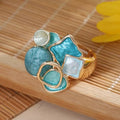 Anillo antiguo azul | Oro