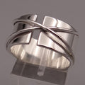 Anillo Cruz bañado | Plata