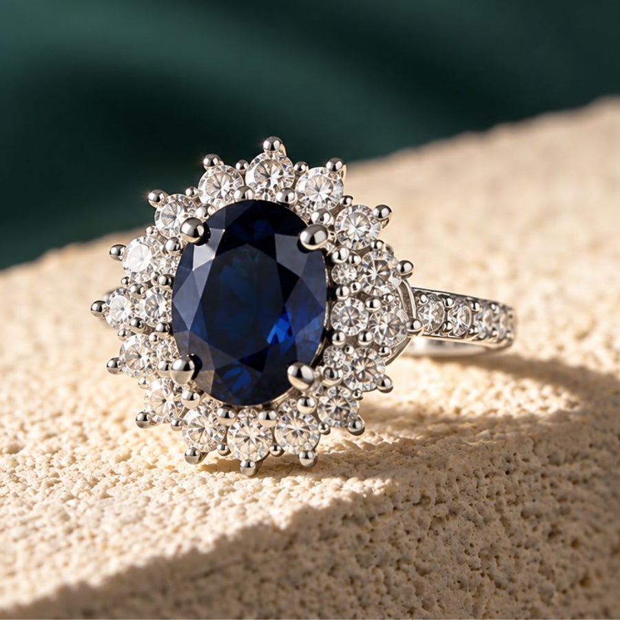Anillo Viviana con zafiro