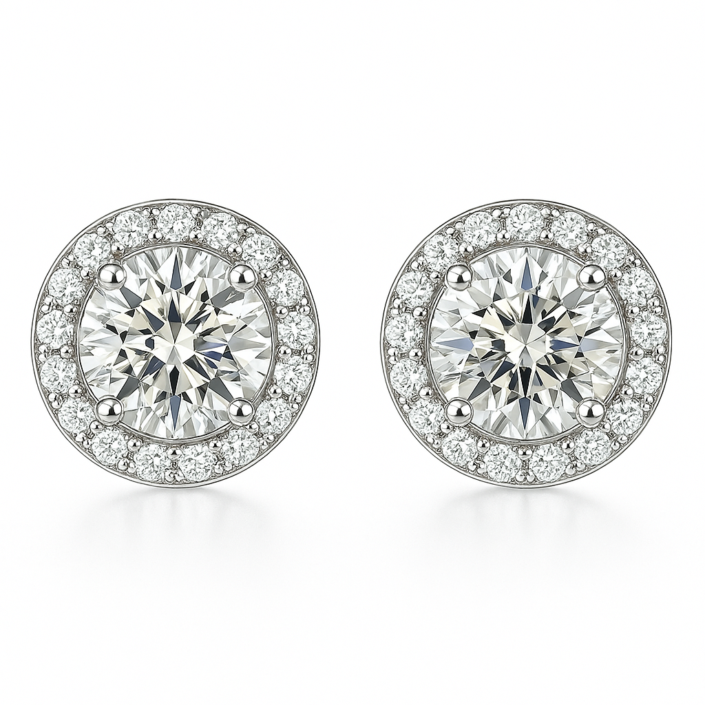 Pendientes redondos Glamour | Oro blanco