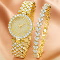Set de reloj y pulseras Resplandor | Oro