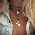 Collar de placas antiguo | Plata