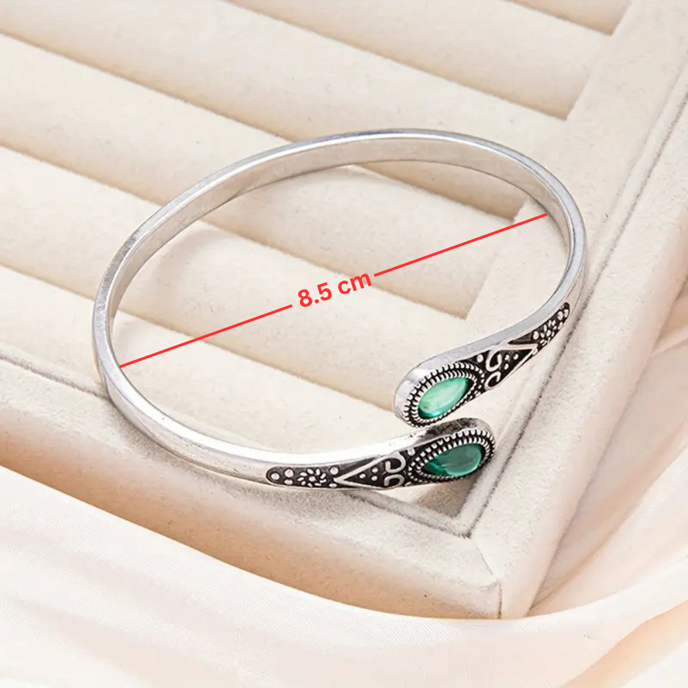 Pulsera Esmeralda | Oro blanco