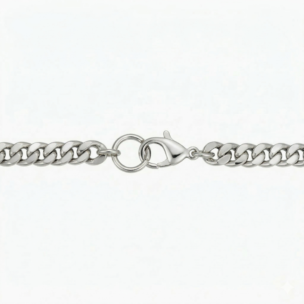 Pulsera cubana Herencia | Oro blanco