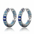 Pendientes de aro Destello Helado | Oro blanco