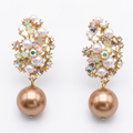 Pendientes Flor con perla | Oro