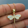 Collar Libélula con ópalo | Oro