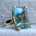 Anillo antiguo con cristal turquesa | Oro