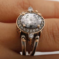 Anillo antiguo con cristal incrustado | Oro