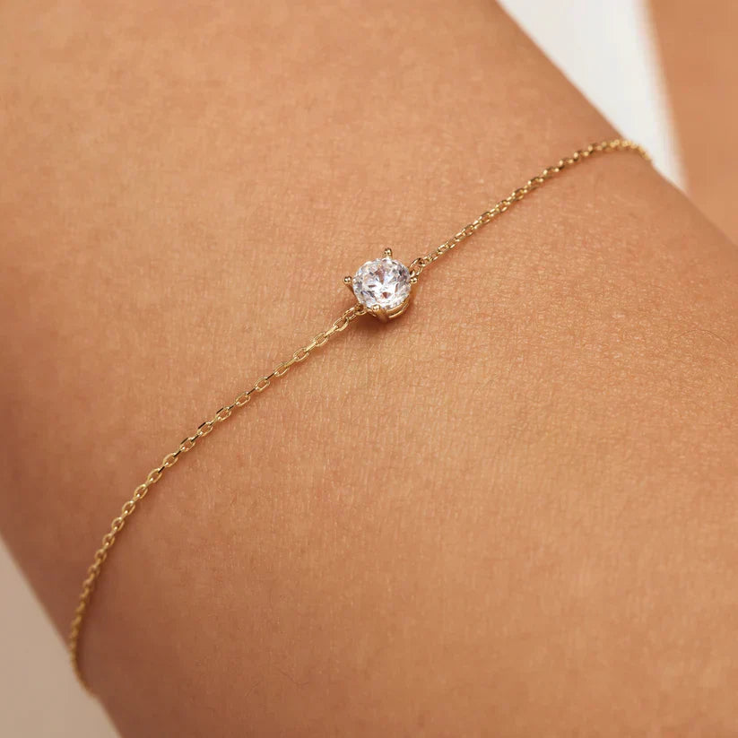Pulsera Clara con moissanita | Oro