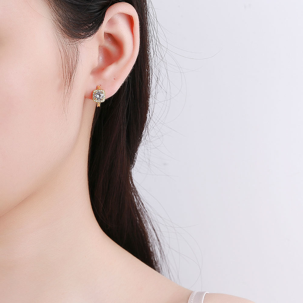 Pendientes cuadrados Nadia | Oro blanco