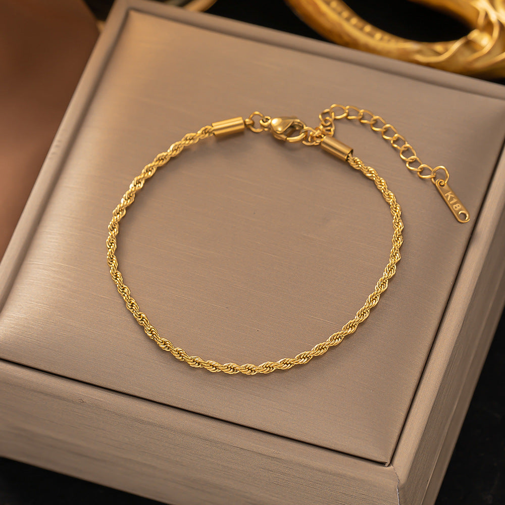 Pulsera cadena trenzada | Oro