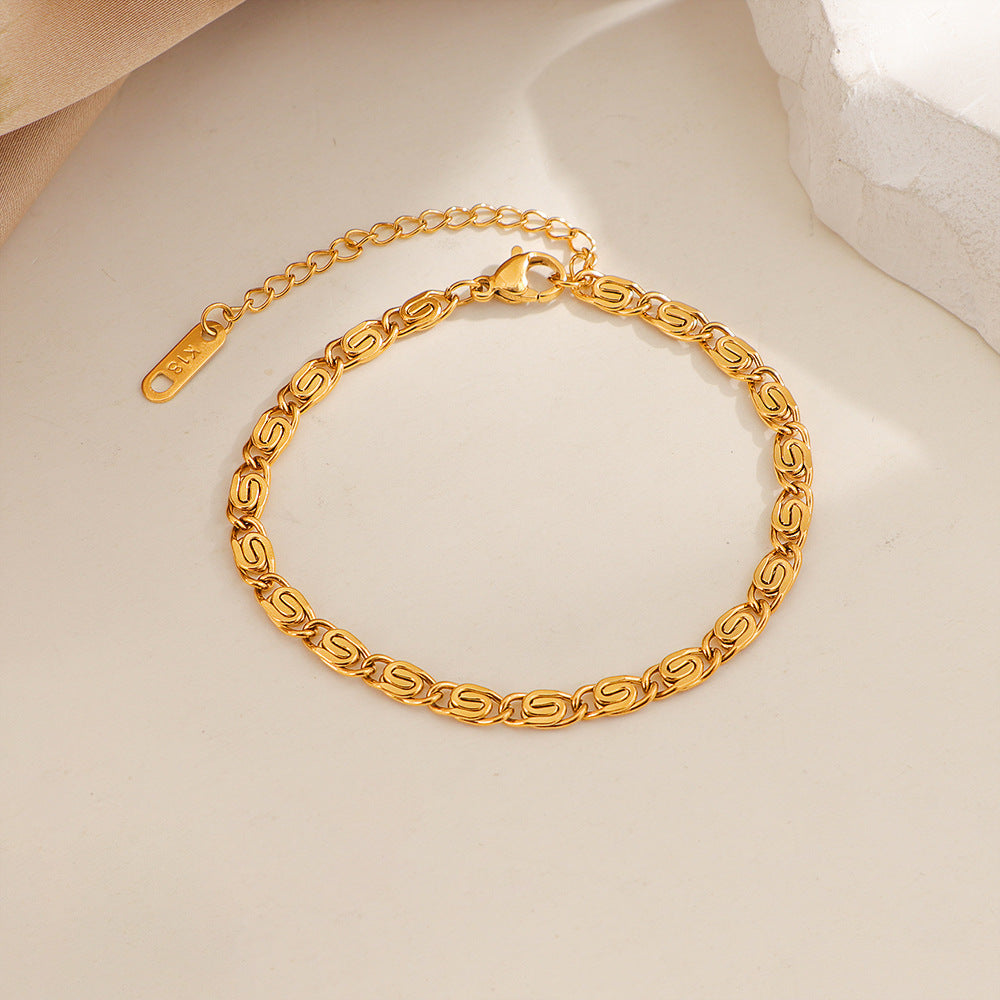 Pulsera cadena tejida | Oro