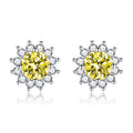 Pendientes Musa del Sol amarillo | Oro blanco