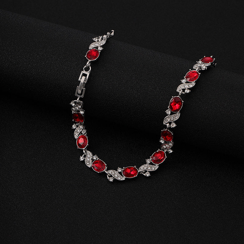 Pulsera Gema Rubí | Oro blanco